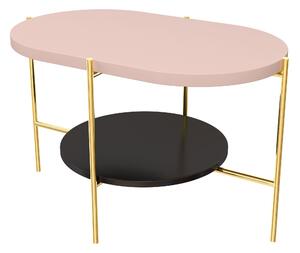 Drevko Designový konferenční stolek Arena - růžová/zlatá/černá