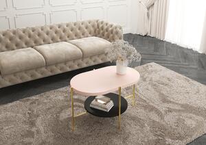 Drevko Designový konferenční stolek Arena - růžová/zlatá/černá