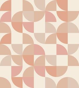 Obrazová tapeta s geometrickými tvary, růžová, béžová, 159387, Color Pop, Esta Home