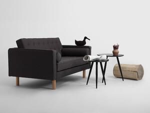 Nordic Design Antracitově šedá látková dvoumístná pohovka Emmet Timber 162 cm