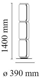 Flos F0290000 Noctambule F3 Low Cylinders Small Base, stojací lampa ze skla se stmívačem, 4x9W LED 2700K, výška 140cm
