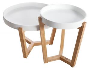 Bílý dřevěný konferenční stolek Scandinavia set 2 ks »