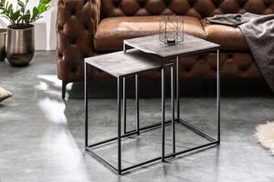 Konferenční stolek Elements set 2ks stříbrný černý