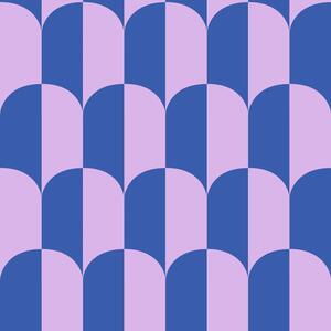 Tapeta s ArtDeco vzorem, modrá, růžová, 139983, Color Pop, Esta Home