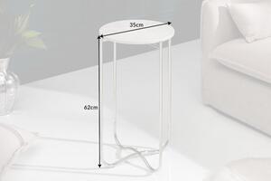 Konferenční stolek Noble I 35cm Mramor bílý stříbrný