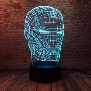 3D LED Lampička Iron Man maska