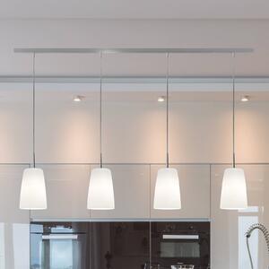 Casablanca Závěsné světlo Mesa, bílé, sklo, 4 žárovky, 120 cm, E27, stmívatelný, Bílá / opál, Obývací pokoj / jídelna, Sklo