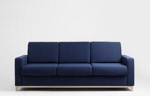 Nordic Design Inkoustově modrá látková třímístná rozkládací pohovka Skandi 215 cm