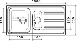 Nerezový dřez Sinks STAR 1000.1 V 0,6mm matný + Dřezová baterie Sinks RETRO 54 lesklá