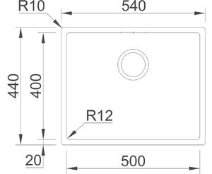 Nerezový dřez Sinks Box 540 RO 1,0mm