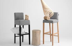 Nordic Design Černobílá látková barová židle Wilson 87 cm