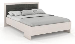 Drevko Dřevěná postel s čalouněným čelem Kalmar High borovice - bílá