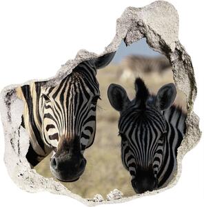 Díra 3D fototapeta nálepka Dvě zebry nd-p-70684470