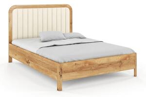 Drevko Dubová postel Modena s čalouněním - přírodní lak
