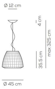 Axolight Bell 45, závěsné svítidlo z červeného textilu, 1x70W E27, prům. 45cm