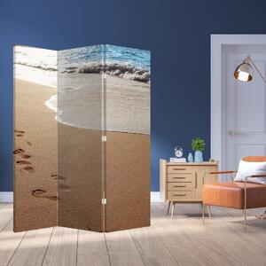 Paraván - Stopy v písku a moře (126x170 cm)