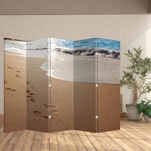 Paraván - Stopy v písku a moře (210x170 cm)