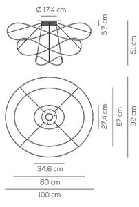 Axolight Hoops 3, bílé stropní svítidlo, 16W LED 3000K stmívatelné, prům. 100cm, výška 51cm