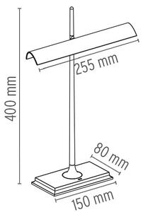 Flos F3440030 Goldman, moderní bankéřská lampa včetně USB portu, 8W LED, černý nikl/kouřová, výška 40cm, dotykový stmívač