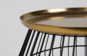 White Label Černo zlatý kovový odkládací stolek WLL NOUT 37 cm
