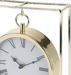 DekorStyle Stolní kovové hodiny 25 cm zlaté