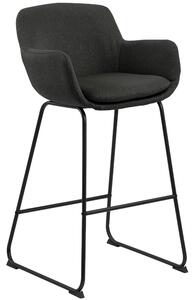 Scandi Tmavě šedá látková barová židle Tara 76 cm