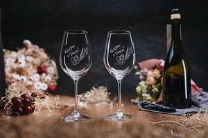 Svatební skleničky na víno Prsteny v obilí, 2 ks