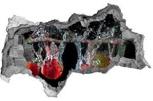 Nálepka 3D díra na zeď Jahody pod vodou nd-b-126803867
