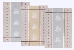 BELLATEX Kuchyňské utěrky - sada 3 kusů Espresso hnědá, šedá 50x70 cm