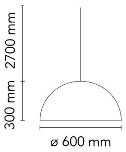 Flos F0001047 Skygarden S1, matně hnědé závěsné svítidlo s vnitřním štukem, 1x105W E27, prům. 60cm