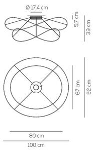 Axolight Hoops 2, černé stropní designové svítidlo, 16W LED 3000K stmívatelné, prům. 100cm, výška 39cm