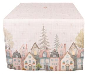 Bavlněný běhoun na stůl se srdcem a domečky Home Sweet Home – 50x140 cm