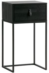 Hoorns Černý borovicový odkládací stolek Tason 40x35 cm