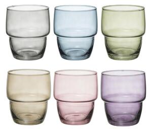 Skleněná sklenice na vodu Colors 280 ml sada 6ks