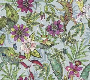 Vliesová tapeta na zeď, tropický les, květiny, zvířata, BL1701, Blooms Second Edition Resource Library, York