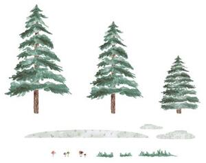 Yokodesign Nálepka na zeď - Lesní království - zimní stromky + Slevový kód -17 %