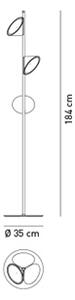 Axolight Orchid, antracitová stojací lampa se stmívačem, 3x6,5W LED 3000K, výška 184cm