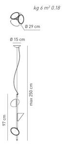 Axolight Orchid, antracitové závěsné svítidlo, 3x15W LED 3000K stmívatelné, výška 97cm