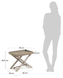 Šedý betonový skládací konferenční stolek Kave Home Merida 55 x 35 cm