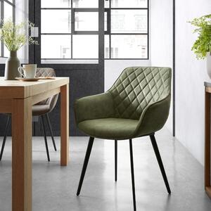 Tmavě zelená koženková jídelní židle Kave Home Amira