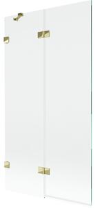 Mexen Lunar vanová zástěna dvoukřídlá levá 100 x 150 cm, transparentní, zlatá - 897-100-100-50-00-L