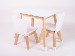 ELIS DESIGN Set rostoucího nábytku (stoleček + 2 židličky) medvídek barva: celá bílá