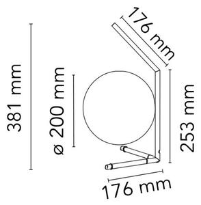 Flos F3171059 IC Lights T1 Low, designová lampa se stmívačem, 1x60W E14, mosaz, Ø 20cm, výška 38cm