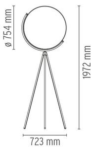 Flos F6630030 Superloon, černá stojací designová lampa se stmívačem, 40W LED, 197cm