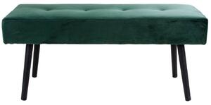 Nordic Living Tmavě zelená sametová lavice Mekl 100 cm