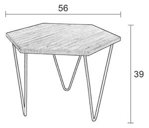 White Label Teakový konferenční stolek WLL COR 56 cm