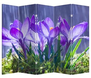 Paraván - Květiny v dešti (210x170 cm)