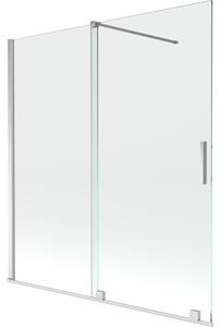 Mexen Velar, 2-křídlová posuvná vanová zástěna 150 x 150 cm, 8mm čiré sklo, chromový profil, 896-150-000-01-01