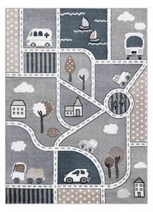 Makro Abra Dětský kusový koberec FUN Uličky Auta šedý Rozměr: 160x220 cm