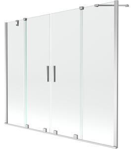 Mexen Velar Duo vanová zástěna 2-dílná posuvná 190 x 150 cm, transparentní, chrom - 896-190-000-02-01